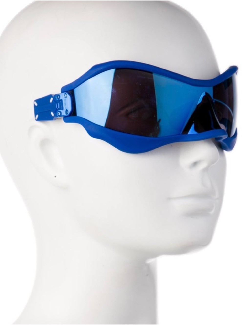 Maison Martin Margiela Futuristic Blue Shield Sunglasses